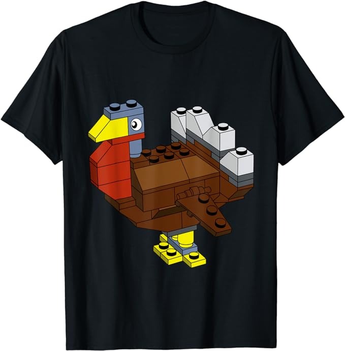 Tukey Thanksgiving Master Builder Block Brick Building Kids T-Shirt PNG File