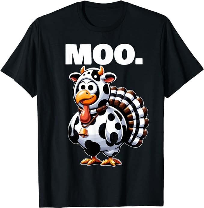 Turkey Moo Funny Thanksgiving T-Shirt PNG File