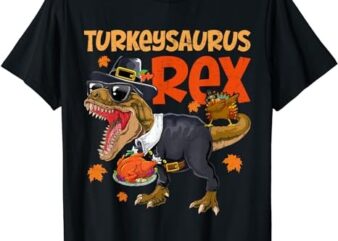 Turkey Saurus Rex Thanksgiving Dinosaur Turkey Kids Boys T-Shirt