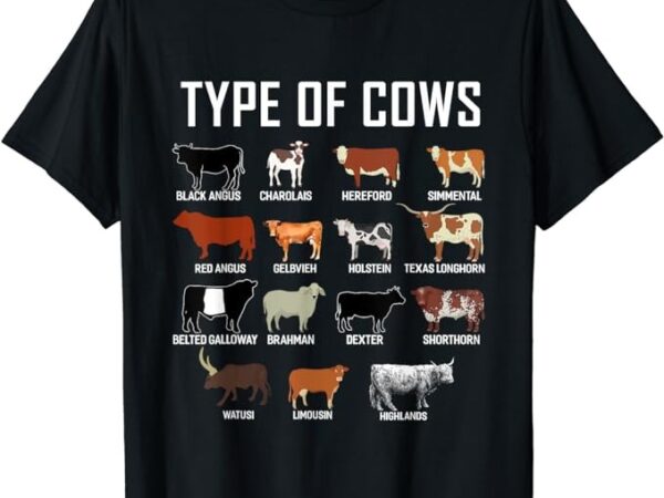 Types of cows shirt farmer tee shirt costume cow t-shirt