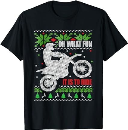 Ugly christmas sweater dirt bike motorcycle motocross biker t-shirt