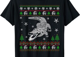 Ugly Christmas Sweater for Alligator Lovers Funny Ugly T-Shirt
