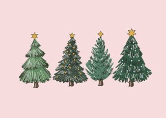 Christmas Pine Tree Forest Svg, Pink Christmas Svg, Pink Winter Svg, Pink Santa Svg, Pink Santa Claus Svg, Christmas Svg