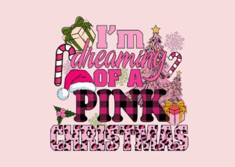 Dreaming Pink Christmas Svg, Pink Christmas Svg, Pink Winter Svg, Pink Santa Svg, Pink Santa Claus Svg, Christmas Svg t shirt vector illustration