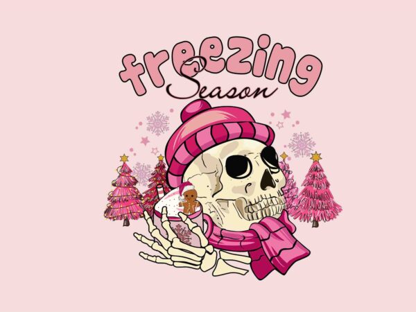 Freezing season svg, pink christmas svg, pink winter svg, pink santa svg, pink santa claus svg, christmas svg t shirt graphic design