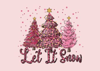 Let It Snow Svg, Pink Christmas Svg, Pink Winter Svg, Pink Santa Svg, Pink Santa Claus Svg, Christmas Svg t shirt vector graphic
