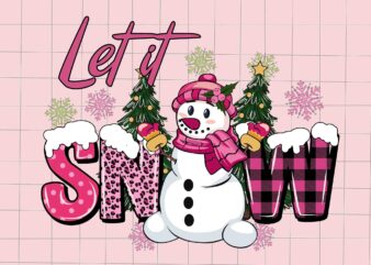 Let It Snow Svg, Pink Christmas Svg, Pink Winter Svg, Pink Santa Svg, Pink Santa Claus Svg, Christmas Svg