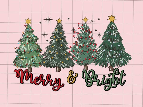 Merry and bright green tree svg, pink christmas svg, pink winter svg, pink santa svg, pink santa claus svg, christmas svg t shirt designs for sale