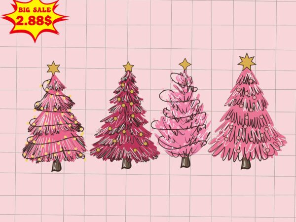 Merry christmas pink tree svg, pink christmas svg, pink winter svg, pink santa svg, pink santa claus svg, christmas svg t shirt designs for sale