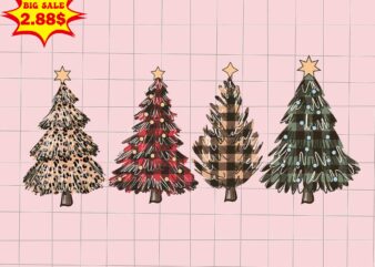 Plaid And Cheetah Christmas Trees Svg, Pink Christmas Svg, Pink Winter Svg, Pink Santa Svg, Pink Santa Claus Svg, Christmas Svg