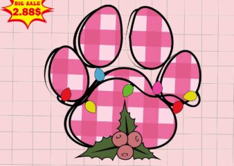 Caro Paw Christmas Svg, Pink Christmas Svg, Pink Winter Svg, Pink Santa Svg, Pink Santa Claus Svg, Christmas Svg