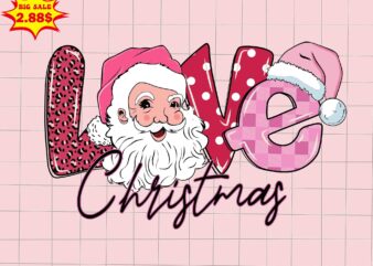 Love Christmas Svg, Pink Christmas Svg, Pink Winter Svg, Pink Santa Svg, Pink Santa Claus Svg, Christmas Svg