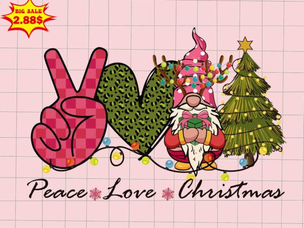 Peace love christmas svg, pink christmas svg, pink winter svg, pink santa svg, pink santa claus svg, christmas svg t shirt illustration