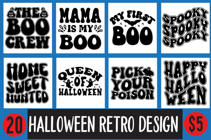 Halloween retro design bundle,Halloween SVG design,Halloween Quotes designs,Halloween t-shirt designs,Halloween Retro design,Halloween stick