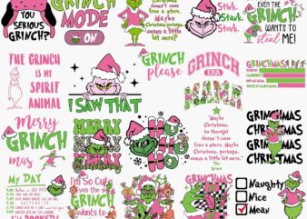 20 Pink Grinch Christmas Bundle, Grinch Bundle Svg, Pink Christmas Bundle Svg, Pink Grinch Bundle