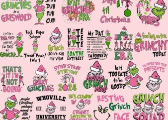 22 retro pink christmas svg png bundle, grinch bundle svg , christmas svg bundle, pink grinch svg, pink grinch png, retro christmas svg