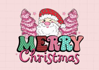 Merry Christmas Santa Svg, Pink Christmas Svg, Pink Winter Svg, Pink Santa Svg, Christmas Vibes, Pink Santa Claus Svg, Pink Cake Svg