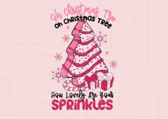 Oh Christmas Tree How Lovely Are Your Sprinkle Svg, Pink Christmas Svg, Pink Winter Svg, Pink Santa Svg, Christmas Vibes