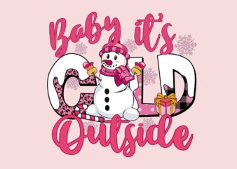 Baby Cold Outside Svg, Pink Christmas Svg, Pink Winter Svg, Pink Santa Svg, Pink Santa Claus Svg, Christmas Svg