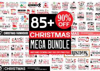 Christmas T-shirt Design Bundle | 85 Designs ,Farmhouse Christmas SVG, Farmhouse Christmas Bundle SVG, bundle 40 designs Vintage Christmas