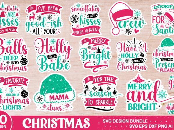 Christmas sticker svg bundle ,farmhouse christmas svg, farmhouse christmas bundle svg, bundle 40 designs vintage christmas svg , funny chris