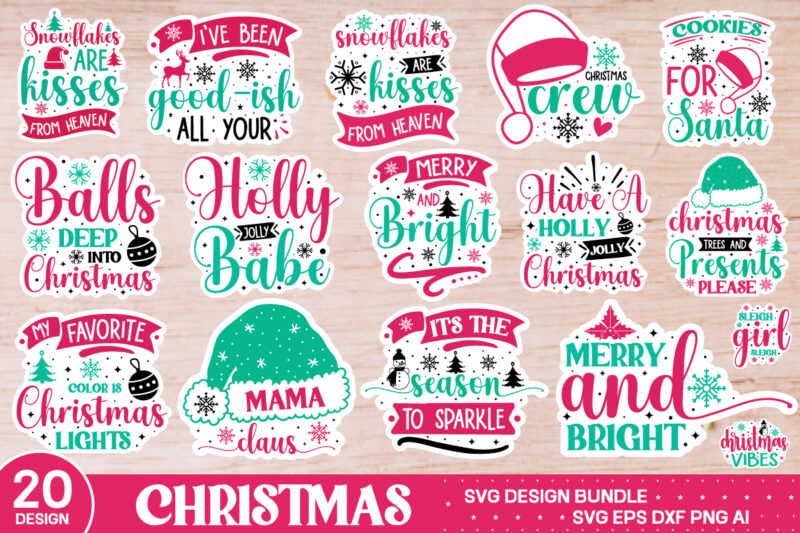 Christmas Sticker Svg Bundle ,Farmhouse Christmas SVG, Farmhouse Christmas Bundle SVG, bundle 40 designs Vintage Christmas SVG , Funny Chris