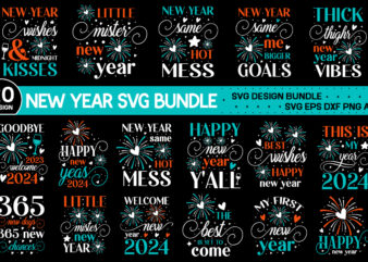 New Year T-shirt Design Bundle, Happy New Year Svg Bundle , New Year