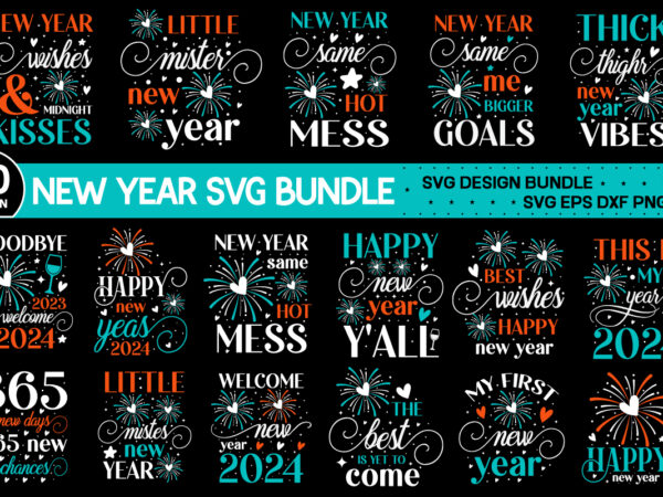 New year t-shirt design bundle, happy new year svg bundle , new year
