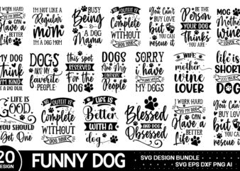 Funny Dog Svg Bundle , Funny Svg Bundle ,The Ultimate Playful Dog SVG & Png Bundle,Over 250 of Common Breeds,Dog SVG,Dog Glowforge Cricut la
