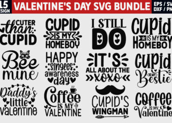 Valentine’s Day SVG Bundle t shirt vector art