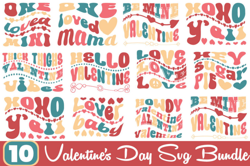 Valentine’s Day T-shirt Bundle Valentine’s Day SVG Bundle