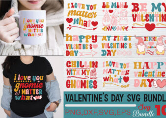 Valentine’s Day T-shirt Bundle Valentine’s Day SVG Bundle