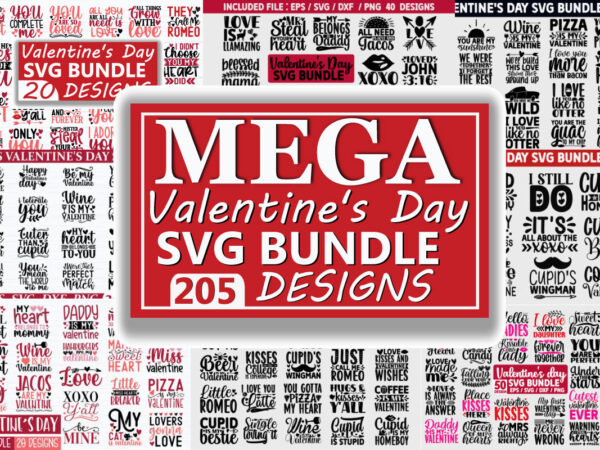 Valentine’s day mega svg bundle t shirt vector art
