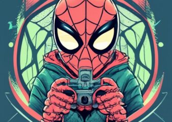 t-shirt design, Spider-Man Gamer, PlayStation Control PNG File
