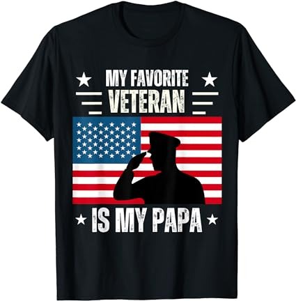 Veterans day military my favorite veteran is my papa kids t-shirt