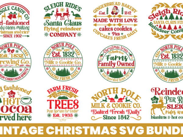 Vintage christmas t-shirt bundle ,vintage christmas svg bundle