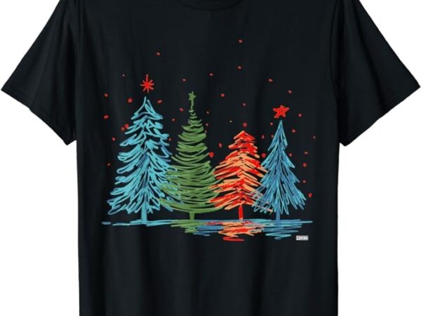Vintage christmas trees, hand drawing christmas trees t-shirt png file