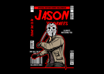 Vintage Jason Comic t shirt vector art