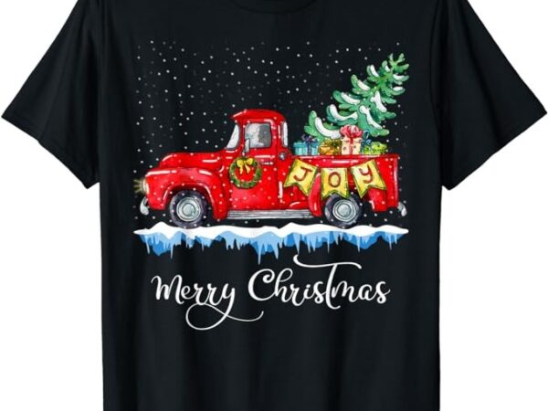 Vintage merry christmas red truck old fashioned christmas t-shirt