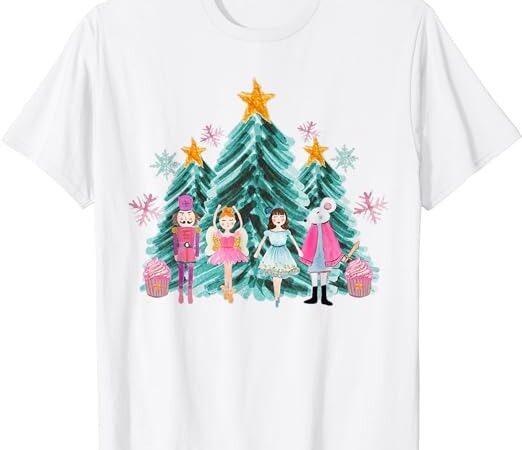 Vintage pink nutcracker squad ballet women pink christmas t-shirt