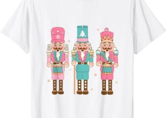 Vintage Pink Nutcracker Squad Pink Christmas Women Girl Kids T-Shirt