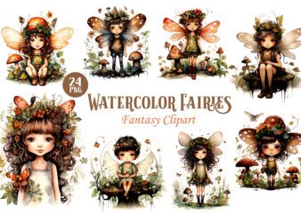 Watercolor Fairies. Fantasy PNG Clipart. t shirt design for sale