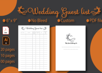 Wedding Guest List Planner Notebook t shirt design for sale