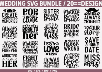 Wedding SVG Bundle t shirt design for sale