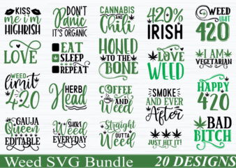 Weed SVG Bundle t shirt design for sale