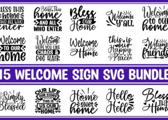 Welcome Sign SVG Bundle t shirt design for sale