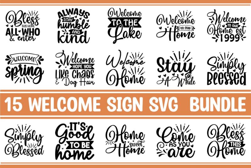 Welcome Sign SVG Bundle