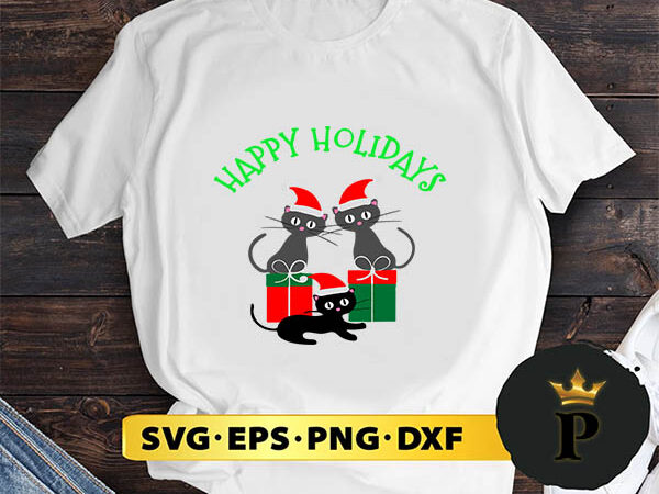Whimsical cat christmas svg, merry christmas svg, xmas svg png dxf eps t shirt design for sale