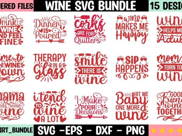 Wine svg bundle t shirt design for sale