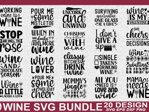 Wine svg bundle t shirt design for sale